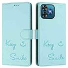 For Oukitel C53 Smile Embossing RFID Leather Phone Case(Mint Green) - 3