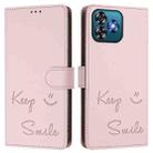 For Oukitel C53 Smile Embossing RFID Leather Phone Case(Pink) - 3