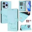 For Oukitel C50 Smile Embossing RFID Leather Phone Case(Mint Green) - 1