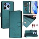 For Oukitel C50 Smile Embossing RFID Leather Phone Case(Peacock Green) - 1