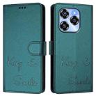 For Oukitel C50 Smile Embossing RFID Leather Phone Case(Peacock Green) - 3