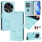 For Oukitel C37 Smile Embossing RFID Leather Phone Case(Mint Green) - 1