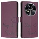 For Oukitel C37 Smile Embossing RFID Leather Phone Case(Violet) - 3