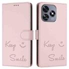 For Oukitel C51 Smile Embossing RFID Leather Phone Case(Pink) - 3