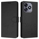 For Oukitel C51 Smile Embossing RFID Leather Phone Case(Black) - 3