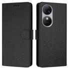 For Oukitel C38 Smile Embossing RFID Leather Phone Case(Black) - 3