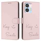 For Oukitel C36 / C35 Smile Embossing RFID Leather Phone Case(Pink) - 3