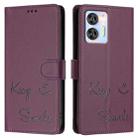 For Oukitel C36 / C35 Smile Embossing RFID Leather Phone Case(Violet) - 3