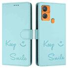 For Oukitel C33 Smile Embossing RFID Leather Phone Case(Mint Green) - 3