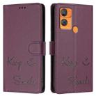 For Oukitel C33 Smile Embossing RFID Leather Phone Case(Violet) - 3