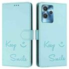 For Oukitel C32 Smile Embossing RFID Leather Phone Case(Mint Green) - 3