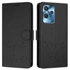 For Oukitel C32 Smile Embossing RFID Leather Phone Case(Black) - 3