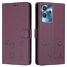 For Oukitel C32 Smile Embossing RFID Leather Phone Case(Violet) - 3