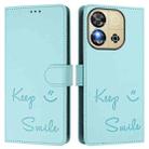 For Oukitel C57s Smile Embossing RFID Leather Phone Case(Mint Green) - 3