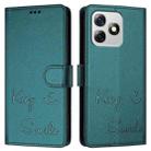 For Ulefone Note 18 Ultra 5G Smile Embossing RFID Leather Phone Case(Peacock Green) - 3