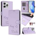 For Ulefone Note 18 Ultra 5G Smile Embossing RFID Leather Phone Case(Light Purple) - 1