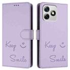 For Ulefone Note 18 Ultra 5G Smile Embossing RFID Leather Phone Case(Light Purple) - 3