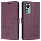 For Ulefone Note 14 Smile Embossing RFID Leather Phone Case(Violet) - 3