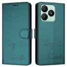 For Wiko T20 Smile Embossing RFID Leather Phone Case(Peacock Green) - 3