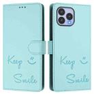 For Wiko T60 / Cubot P80 Smile Embossing RFID Leather Phone Case(Mint Green) - 3