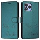 For Wiko T60 / Cubot P80 Smile Embossing RFID Leather Phone Case(Peacock Green) - 3