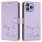 For Wiko T60 / Cubot P80 Smile Embossing RFID Leather Phone Case(Light Purple) - 3