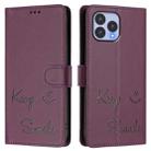 For Wiko T60 / Cubot P80 Smile Embossing RFID Leather Phone Case(Violet) - 3