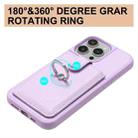 For iPhone 12 Pro Max Litchi Texture Drawing Card Bag Ring Holder Phone Case(Purple) - 3