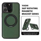 For iPhone 16 Pro Max Yashi 360 Degree Rotating MagSafe Holder Phone Case(Dark Green) - 3