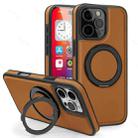 For iPhone 16 Pro Max Yashi 360 Degree Rotating MagSafe Holder Phone Case(Brown) - 1