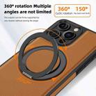 For iPhone 16 Pro Max Yashi 360 Degree Rotating MagSafe Holder Phone Case(Brown) - 2