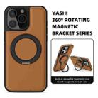 For iPhone 16 Pro Max Yashi 360 Degree Rotating MagSafe Holder Phone Case(Brown) - 3