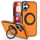 For iPhone 16 Plus Yashi 360 Degree Rotating MagSafe Holder Phone Case(Orange) - 1