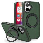 For iPhone 16 Yashi 360 Degree Rotating MagSafe Holder Phone Case(Dark Green) - 1