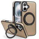 For iPhone 16 Yashi 360 Degree Rotating MagSafe Holder Phone Case(Desert Gold) - 1