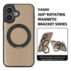 For iPhone 16 Yashi 360 Degree Rotating MagSafe Holder Phone Case(Desert Gold) - 3