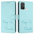 For ZTE Blade A52 Smile Embossing RFID Leather Phone Case(Mint Green) - 3