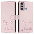 For ZTE Blade A53 / A53+ Smile Embossing RFID Leather Phone Case(Pink) - 3