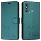 For ZTE Blade A53 / A53+ Smile Embossing RFID Leather Phone Case(Peacock Green) - 3