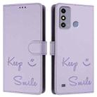 For ZTE Blade A53 / A53+ Smile Embossing RFID Leather Phone Case(Light Purple) - 3