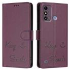 For ZTE Blade A53 / A53+ Smile Embossing RFID Leather Phone Case(Violet) - 3