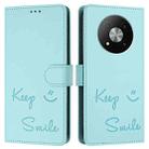 For ZTE Blade A73 5G Smile Embossing RFID Leather Phone Case(Mint Green) - 3