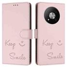 For ZTE Blade A73 5G Smile Embossing RFID Leather Phone Case(Pink) - 3