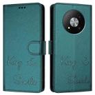 For ZTE Blade A73 5G Smile Embossing RFID Leather Phone Case(Peacock Green) - 3