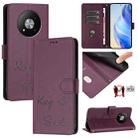 For ZTE Blade A73 5G Smile Embossing RFID Leather Phone Case(Violet) - 1