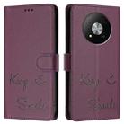 For ZTE Blade A73 5G Smile Embossing RFID Leather Phone Case(Violet) - 3