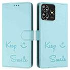 For ZTE Blade A73 4G Smile Embossing RFID Leather Phone Case(Mint Green) - 3