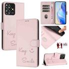 For ZTE Blade A73 4G Smile Embossing RFID Leather Phone Case(Pink) - 1