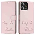 For ZTE Blade A73 4G Smile Embossing RFID Leather Phone Case(Pink) - 3