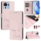 For ZTE Blade V50 Vita Smile Embossing RFID Leather Phone Case(Pink) - 1